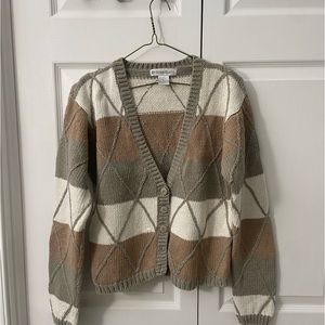 Dress barn tri colored cardigan